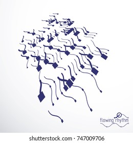 Futuristic abstract vector technology background. Abstract wavy lines pattern, art graphic illustration.