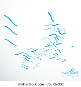 Futuristic abstract vector technology background. Abstract wavy lines pattern, art graphic illustration.