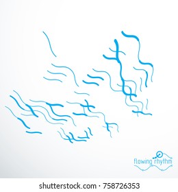 Futuristic abstract vector technology background. Abstract wavy lines pattern, art graphic illustration.