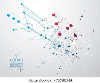 Futuristic abstract vector technology background. Mechanical engineering wallpaper.