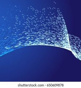 Futuristic abstract wave background. Blue vector line pattern. Stripe motion color texture. Modern technology illustration.