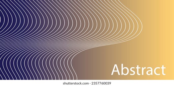 futuristic Abstract wavy background. Thin line on white. minimal round lines abstract tech background. Abstract wave element for design. Digital frequency track equalizer. Stylized line art background