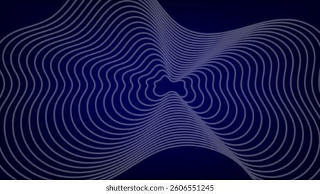 Futuristic abstract wavy line dark blue background