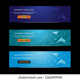 Futuristic abstract web banner blockchain technology for cryptocurrency. Peer to peer network business concept