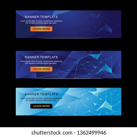 Futuristic abstract web banner blockchain technology for cryptocurrency. Peer to peer network business concept