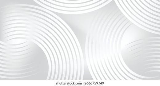Líneas geométricas brillantes blancas abstractas futuristas sobre fondo gris. Traje para la cubierta, cartel moderno. ilustración de Arte vectorial