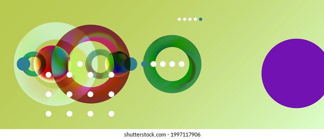 Futuristische Abstraktion Hintergrund neue Trendfarben 2021-2022. Grafische Elemente verschiedener Farblinien und runde Formen Live-Datenstil
