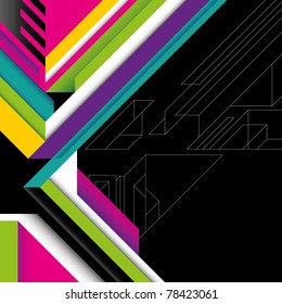 Futuristic abstraction with colorful shapes. Vector illustration.