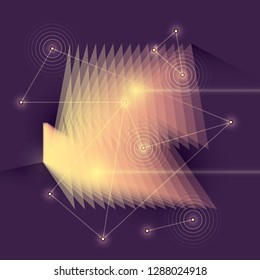 Futuristic abstraction in retro style. Vector illustration.