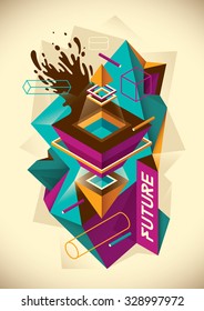Futuristic abstraction. Vector illustration.
