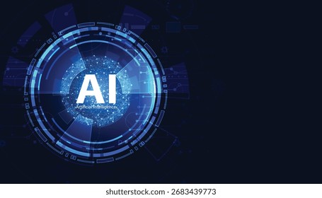 Fondo futurista de IA con circuitos digitales azules brillantes y diseño de tecnología abstracta, perfecto para proyectos de inteligencia artificial, innovación y tecnología cibernética.