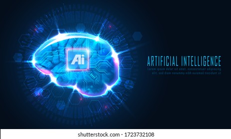 Futuristic Ai Brain Concept Suitable For Future Technology Artwork 