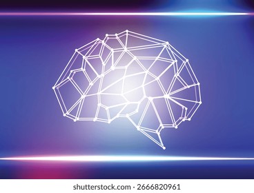Tecnologia futura de inteligência artificial com computação de dados. Inteligência artificial abstrata sobre fundo azul escuro. ilustração vetor design background