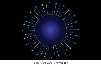 Futuristic AI Data Sphere with Glowing Digital Connections on Dark Background