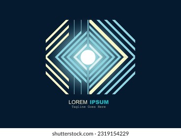 Logotipo de IA futurista, circuito integrado, diseño de red neuronal