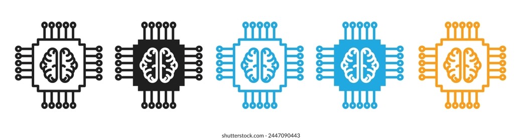 Futuristic AI Microchip Icon Denoting Next-Gen Processing Power