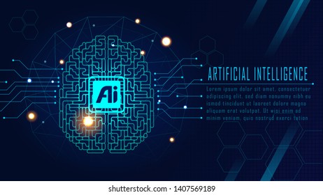 Futuristic Ai robot concept with virtual knowledge suitable for future technology artwork 
