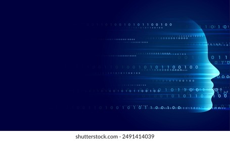 futuristic AI tech binary code concept wallpaper design vector