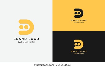 Futuristic AI Theme Letter D Logo – Bold Abstract Vector Design for Tech, Corporate, and Business Identity Branding