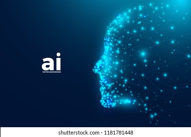 Futuristic AI Vector Background. Modern Technology Background. Modern Tech Particle Effect.