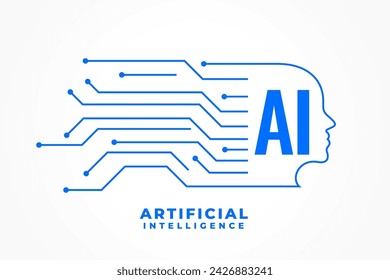 futuristic ai web tech background with circuit lines design vector