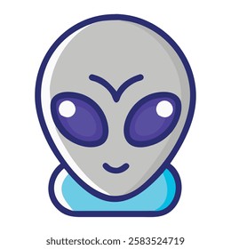 Futuristic alien face digital icon isolated vector