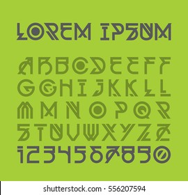 Futuristic Alien Font Design. Decorative Modern Alphabet