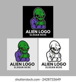 Futuristic alien logo suitable for gaming and business