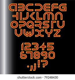 futuristic alphabet font isolated - illustration