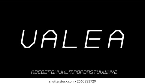 futuristic alphabet font vector set