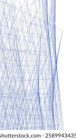 Futuristic Architectural Wireframe – Abstract Skyscraper Cityscape with Geometric Perspective