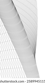 Futuristic Architectural Wireframe – Abstract Skyscraper Cityscape with Geometric Perspective	