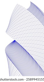 Futuristic Architectural Wireframe – Abstract Skyscraper Cityscape with Geometric Perspective	