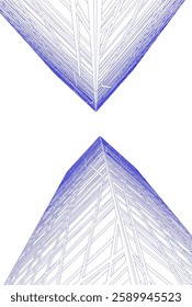 Futuristic Architectural Wireframe – Abstract Skyscraper Cityscape with Geometric Perspective