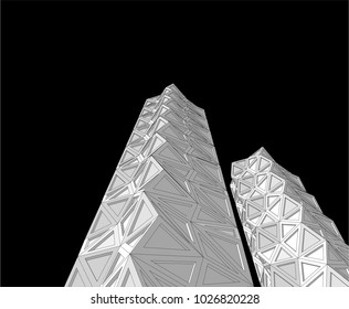 futuristic architecture 3d illustration