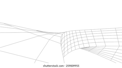 Futuristic architecture. Abstract building construction