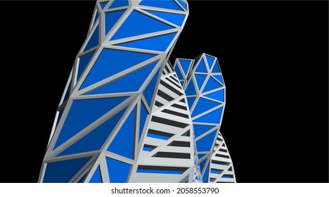 Edificios de arquitectura futurista digital 3d