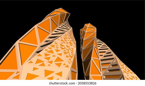 Futuristische Architektur Gebäude digitale 3D-Zeichnung