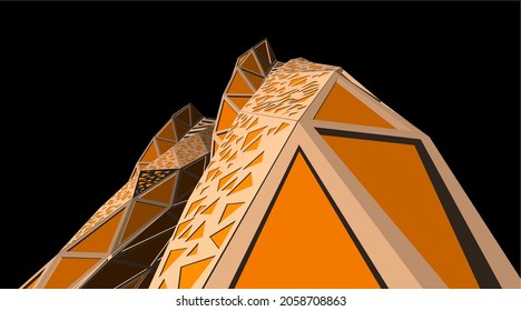 Edificios de arquitectura futurista digital 3d