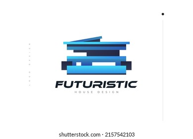 Diseño del logotipo de arquitectura futurista. Moderna marca de negocios inmobiliaria. Logotipo o icono de creación abstracta