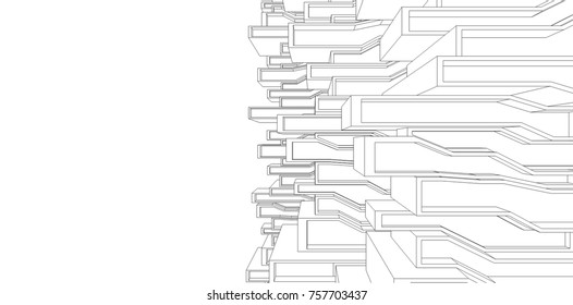 futuristic architecture vector 