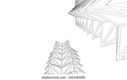 
Futuristic architecture, vector 3d illustration