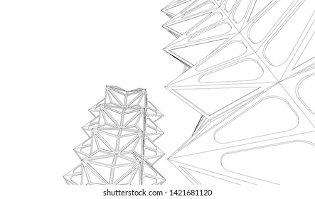 
Futuristic architecture, vector 3d illustration