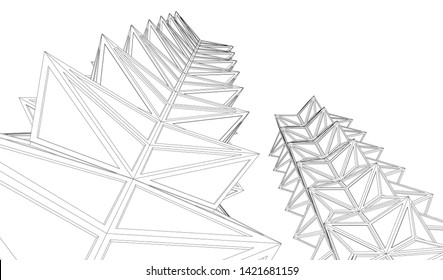 
Futuristic architecture, vector 3d illustration