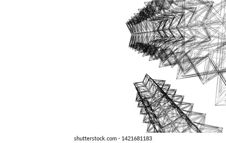 
Futuristic architecture, vector 3d illustration