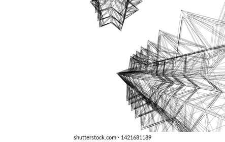 
Futuristic architecture, vector 3d illustration