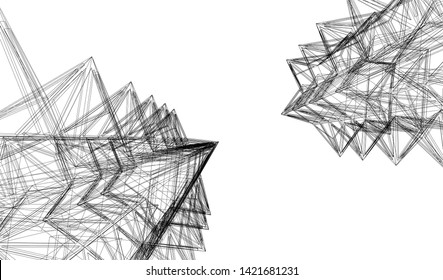 
Futuristic architecture, vector 3d illustration