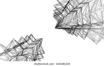 
Futuristic architecture, vector 3d illustration