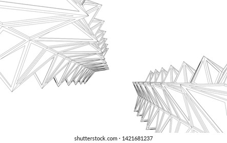 
Futuristic architecture, vector 3d illustration