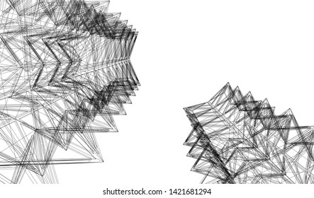 
Futuristic architecture, vector 3d illustration